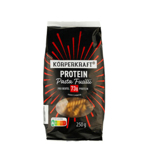 Körperkraft Protein Pasta Fusilli Pro Beutel 73 g Protein Garzeit 8 Minuten im Beutel 250 g