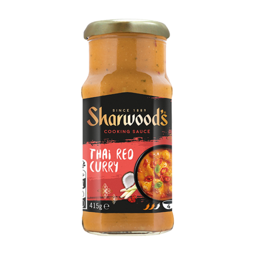 Sharwood's Cooking Sauce Thai Red Curry mittlere Schärfe für 4 Portionen im Glas 415 g